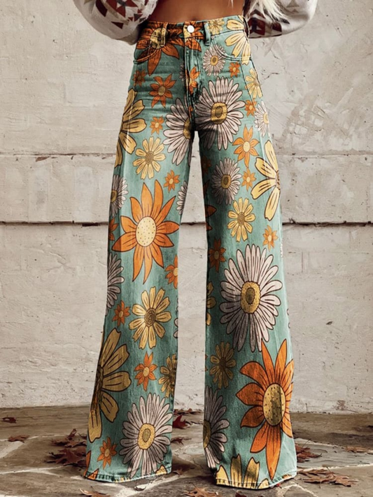 Mia - weite vintage-blumenhose