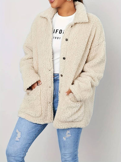 Jessica – stylische jacke im teddy-design