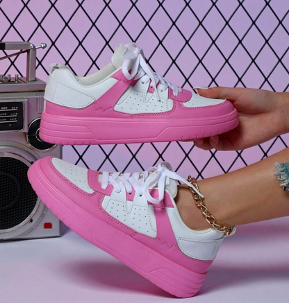 Weiß und Pink Sneakers für Damen