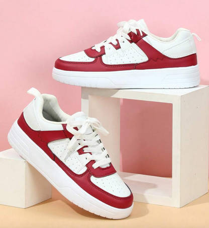 Weiß und Rot Sneakers für Damen