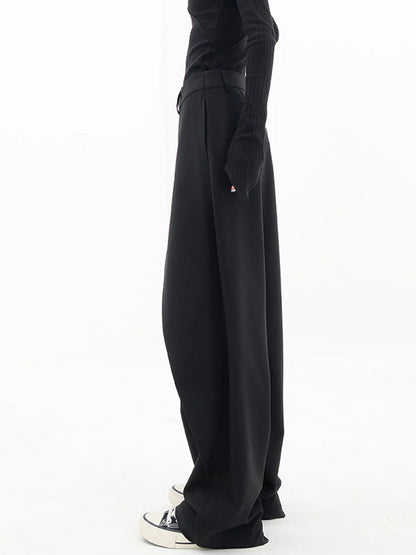 Leja - layered button hose mit weitem bein für frauen