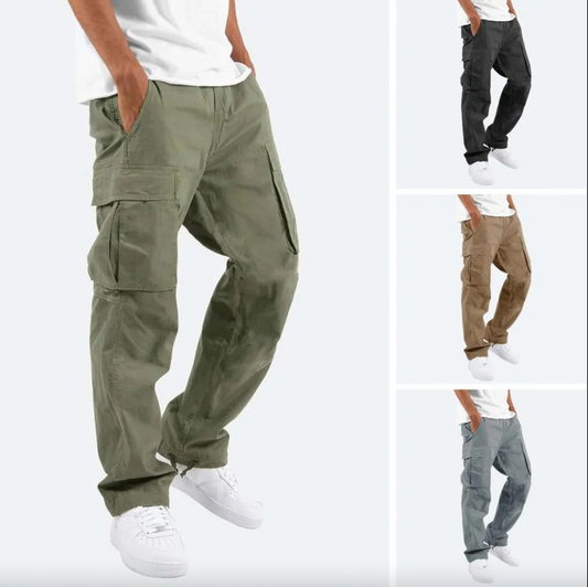 Grün, Grau, Beige und Blau Cargo Hose für Herren