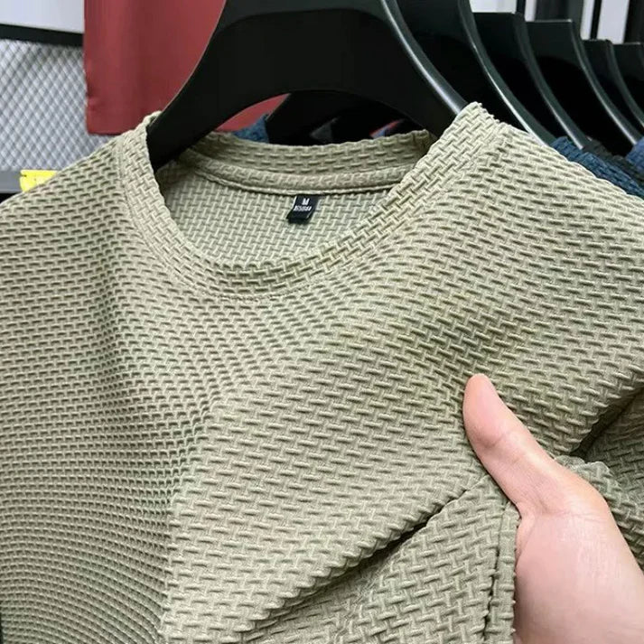 Grün kurzärmliges T-Shirt aus Eisseiden-Mesh für Herren