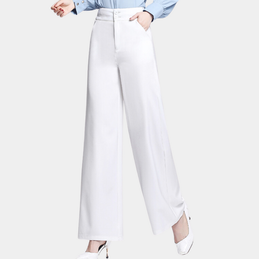 Weronika - stylische high-waist-hose mit fließenden beinen für damen