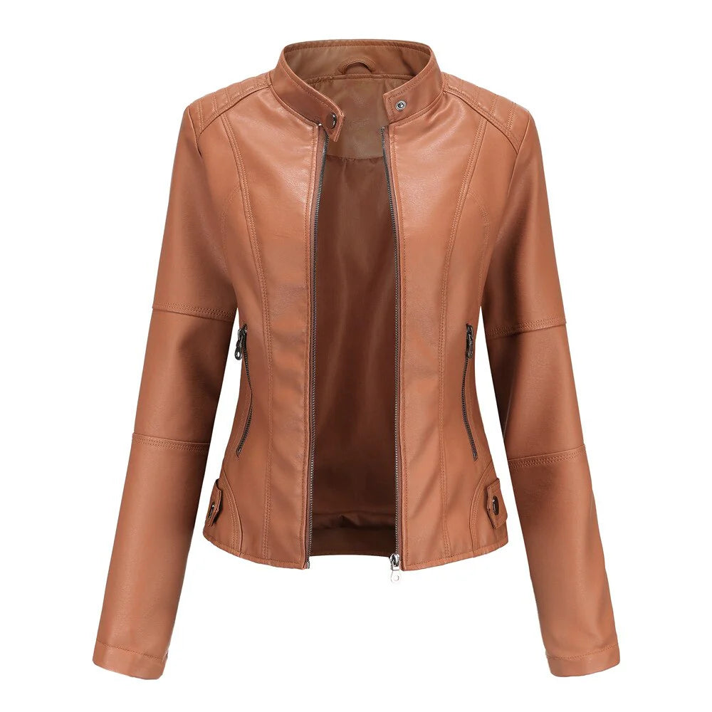 Meli -  damen lederjacke mit mao