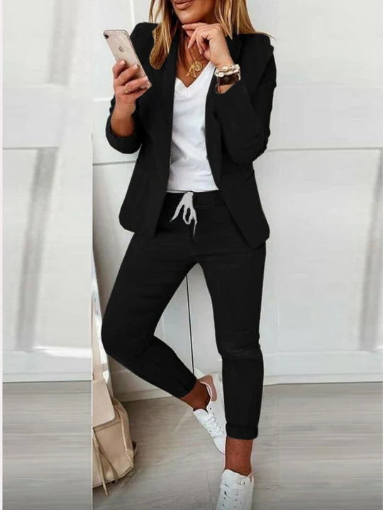 Schwarz Blazer und Hose für Damen