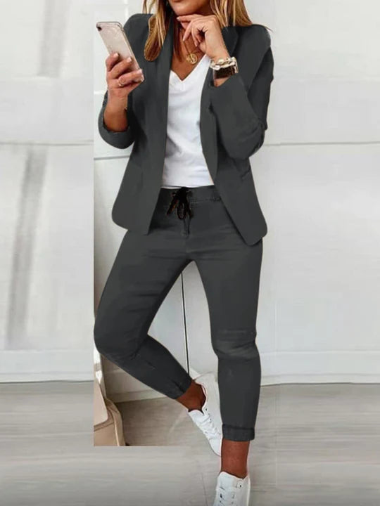 Grau Blazer und Hose für Damen