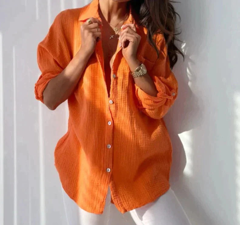 Orange Bluse für Damen