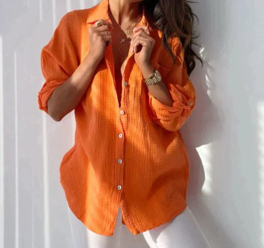 Orange Bluse für Damen