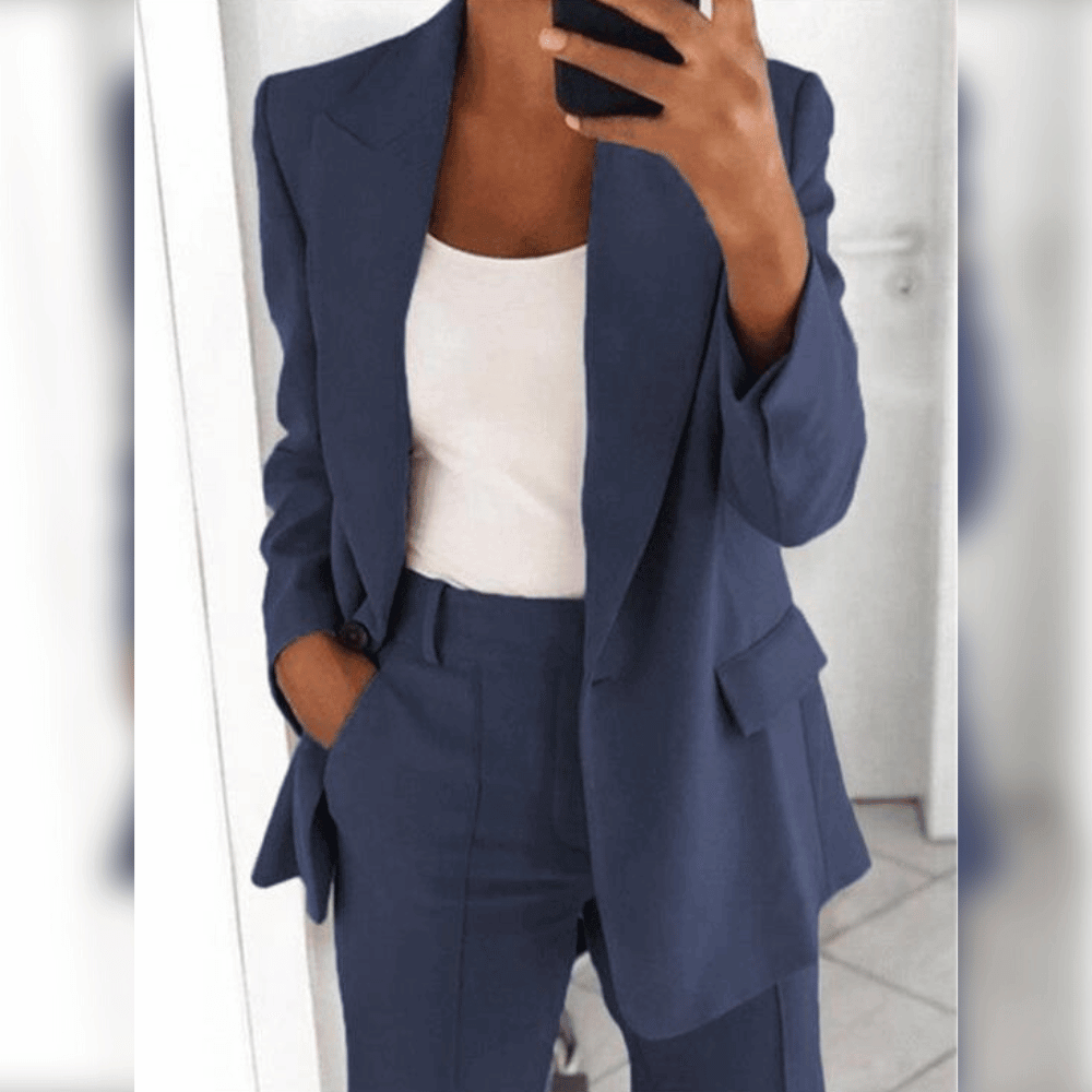 Blazer und anzug blau für Damen