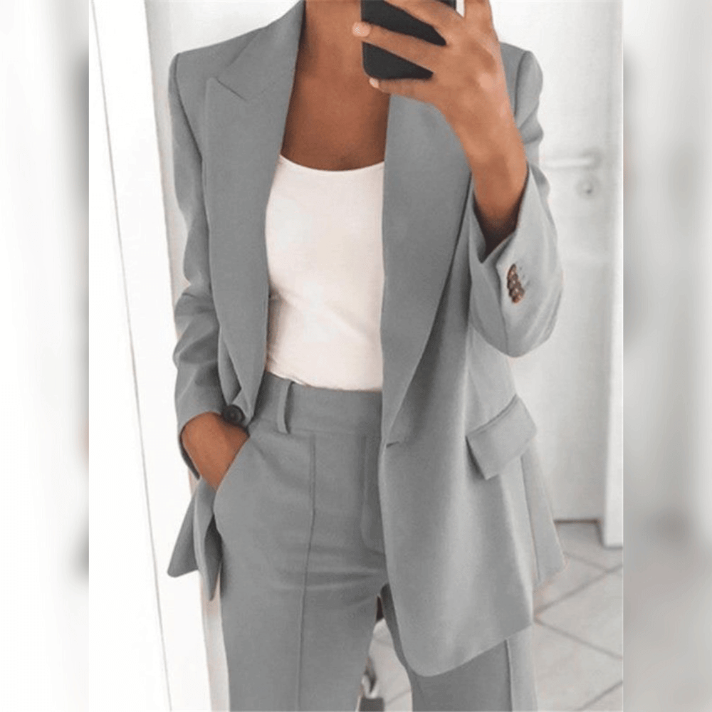 Blazer und anzug grau für Damen