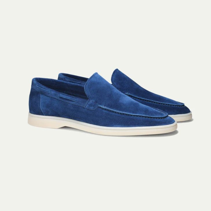 Blau Leder-loafer für herren