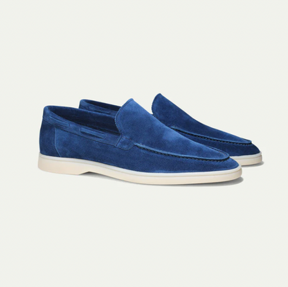 Blau Leder-loafer für herren