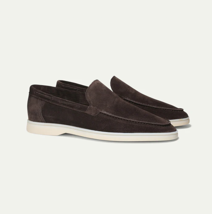 Dunkelbraun Leder-loafer für herren