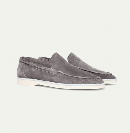 Grau Leder-loafer für herren