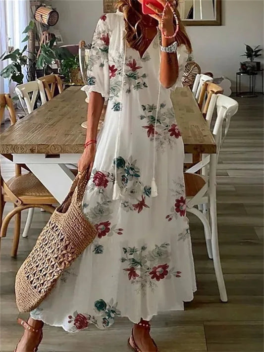 Blumen Maxi Kleid für Damen