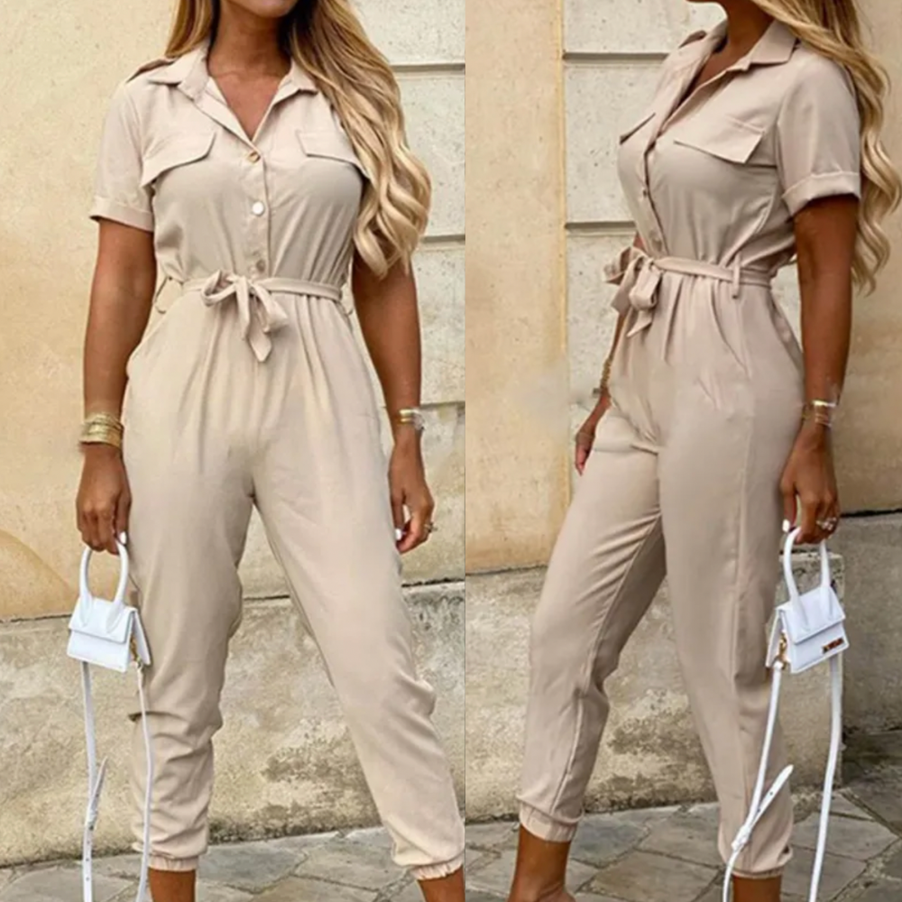 Beige Jumpsuit für Damen