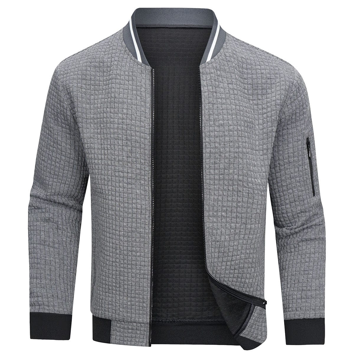 Grau pullover mit Zipper für Herren