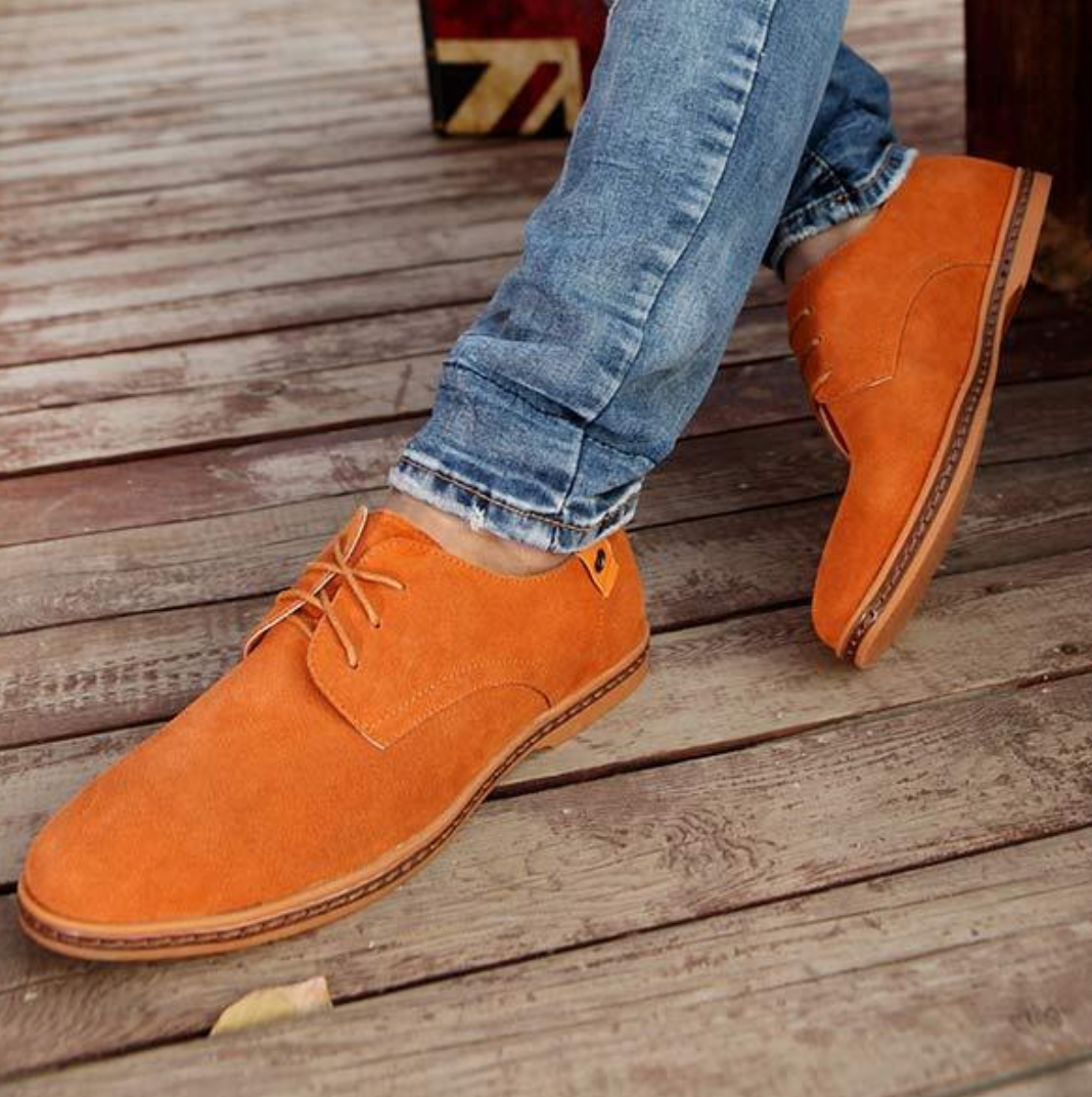 Orange Lederschuhe für Herren