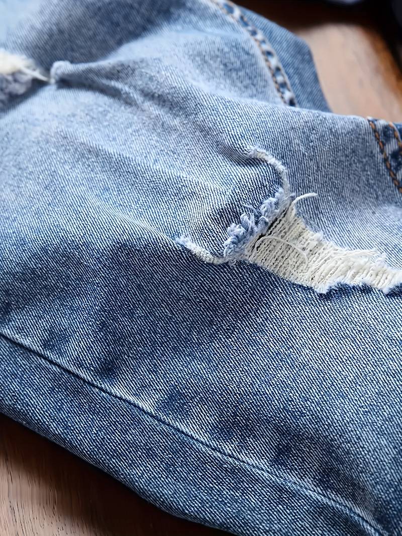 Hellblau Zerrissene Jeans für Herren