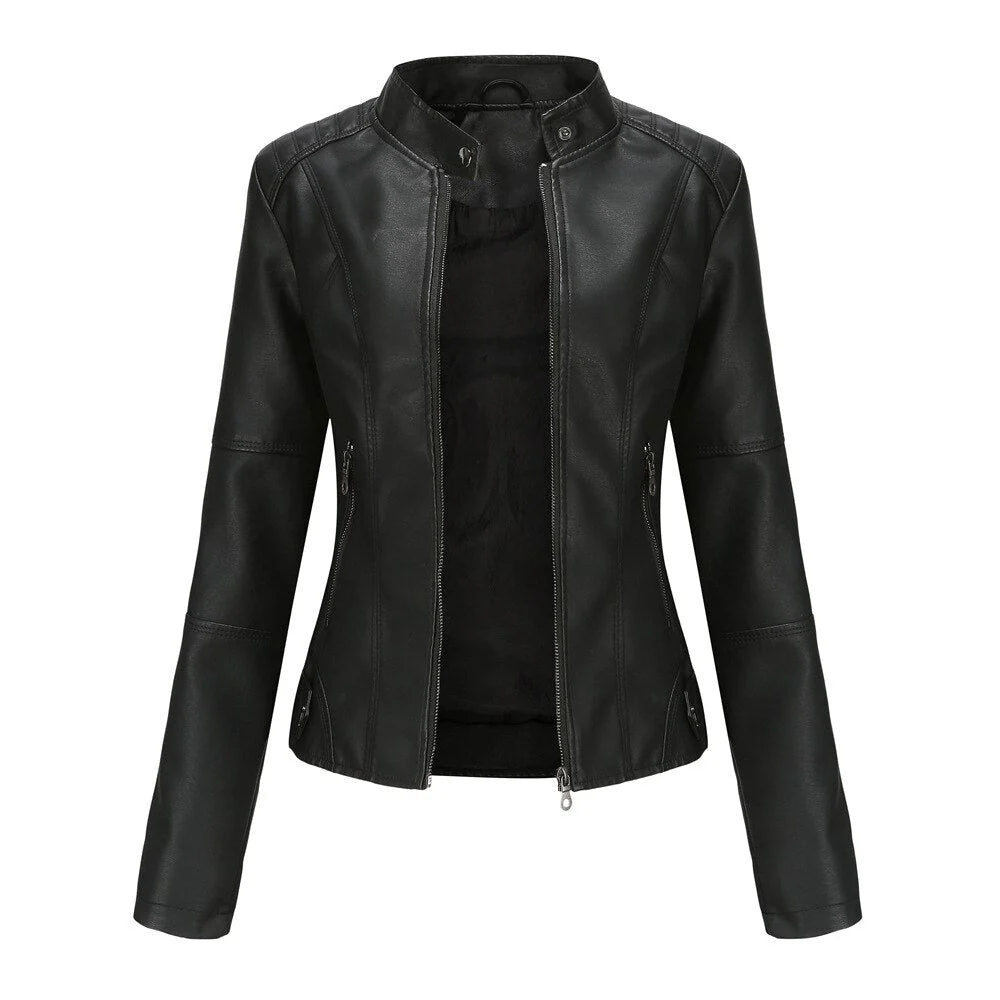 Meli -  damen lederjacke mit mao