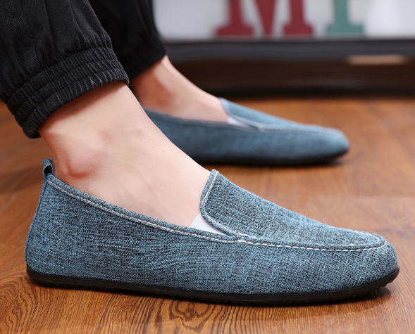 Blau Leder-Loafer Schuhe für Herren