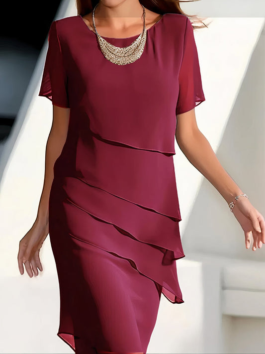 Rot Chiffonkleid für Damen