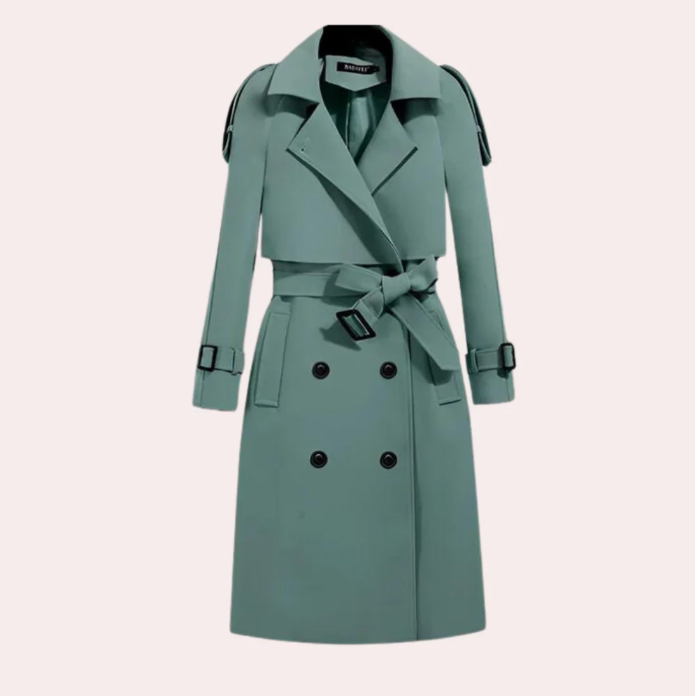 Ivana – eleganter langer trenchcoat für damen