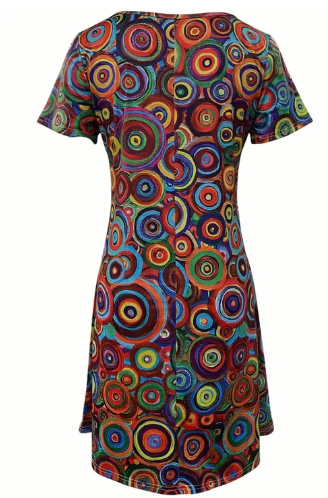 Ella – mehrfarbiges boho-kleid mit grafikdruck