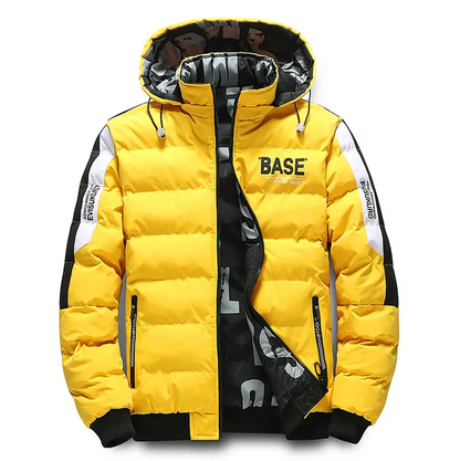 Warme daunenwinterjacke für männer