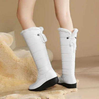 Enge winterstiefel - pelzgefütterte kniehohe schneestiefel für frauen