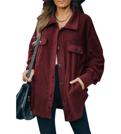 Isabella – fleecejacke mit knopfleiste