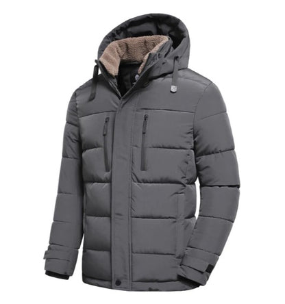 Justin - herren-winterjacke mit abnehmbarer kapuze