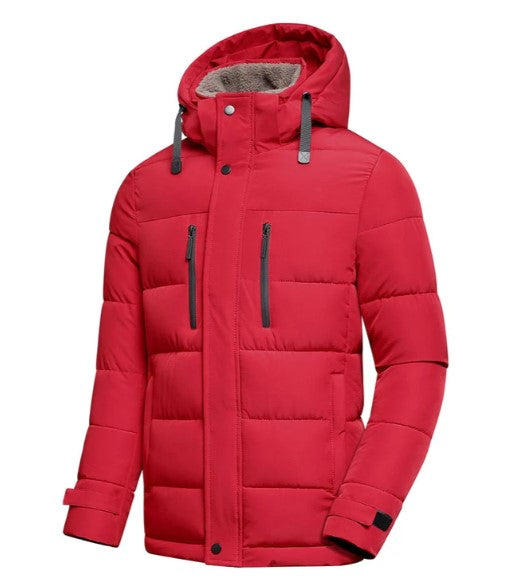 Justin - herren-winterjacke mit abnehmbarer kapuze