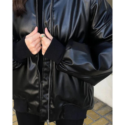 Scarlett - lockerer motor lederjacke