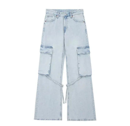 Weite jeans jessamine l mit schnürverschluss