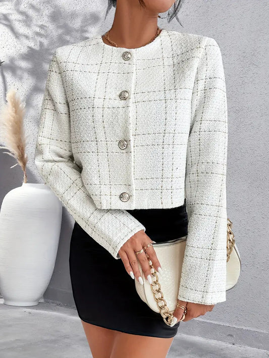 Eleganter karierter blazer mit knöpfen – avari