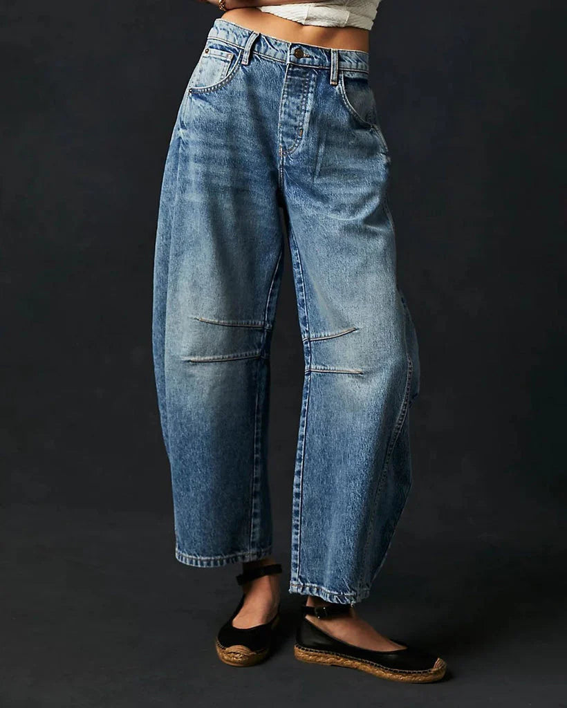 Ava - mid rise barrel jeans für damen