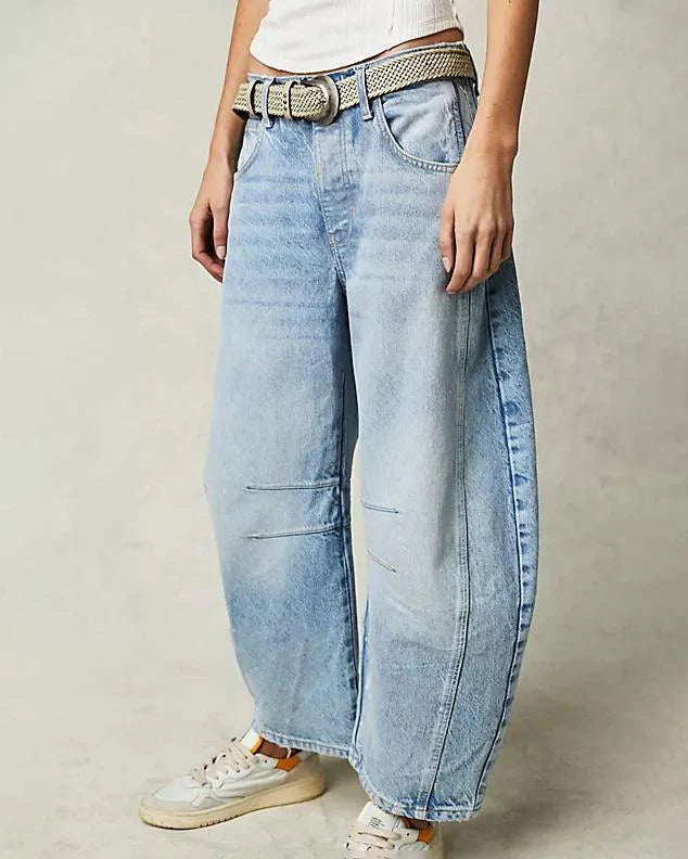 Ava - mid rise barrel jeans für damen