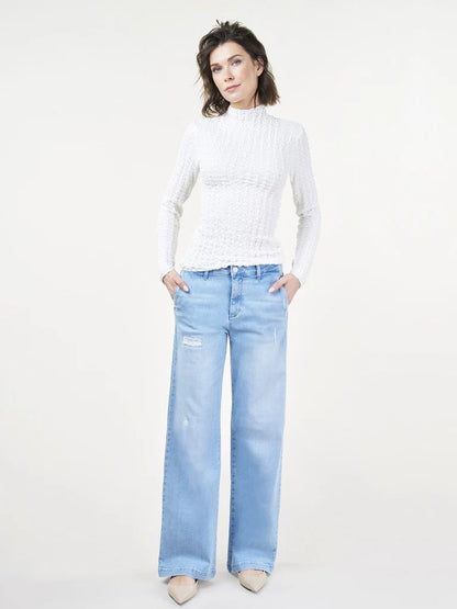 Marlene – wide leg sunny blue destroy