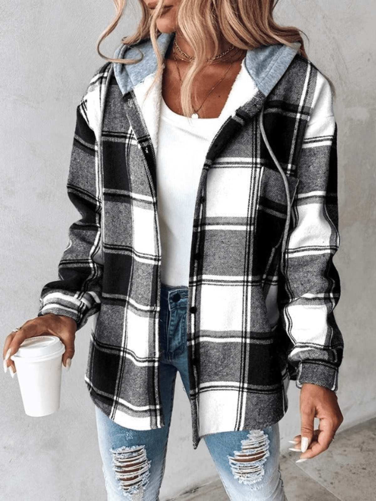 Elisa – lässiges flanellshirt mit kapuze