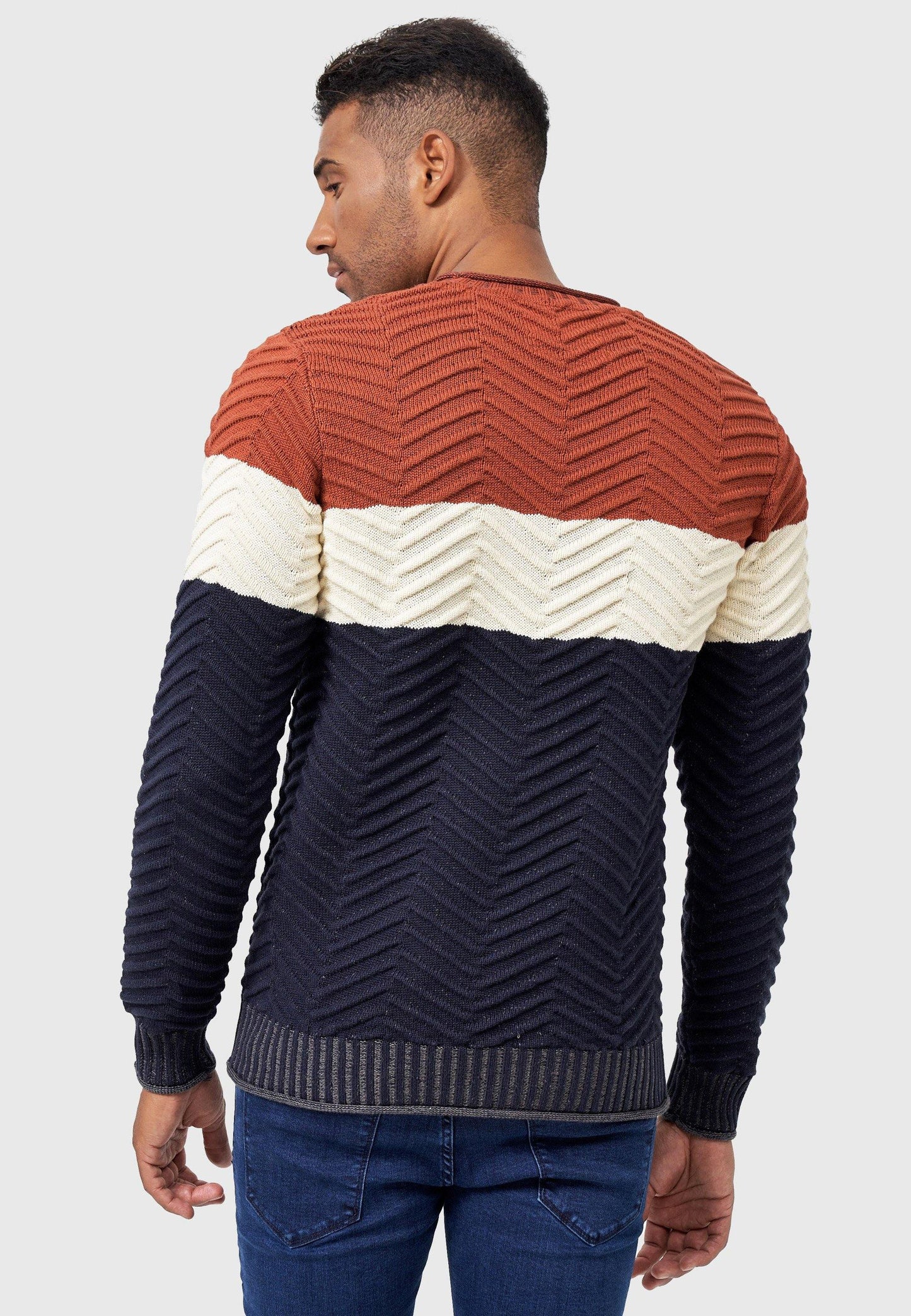 Indicode Herren Dean Pullover mit Ripp-Bündchen & Rundhals-Ausschnitt - INDICODE