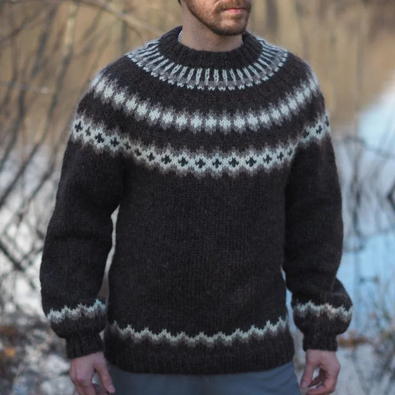 Jimmy – warmer strickpullover mit rundhalsausschnitt