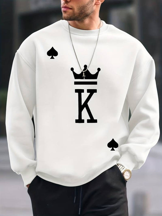 Mark – pullover mit king-print für herren