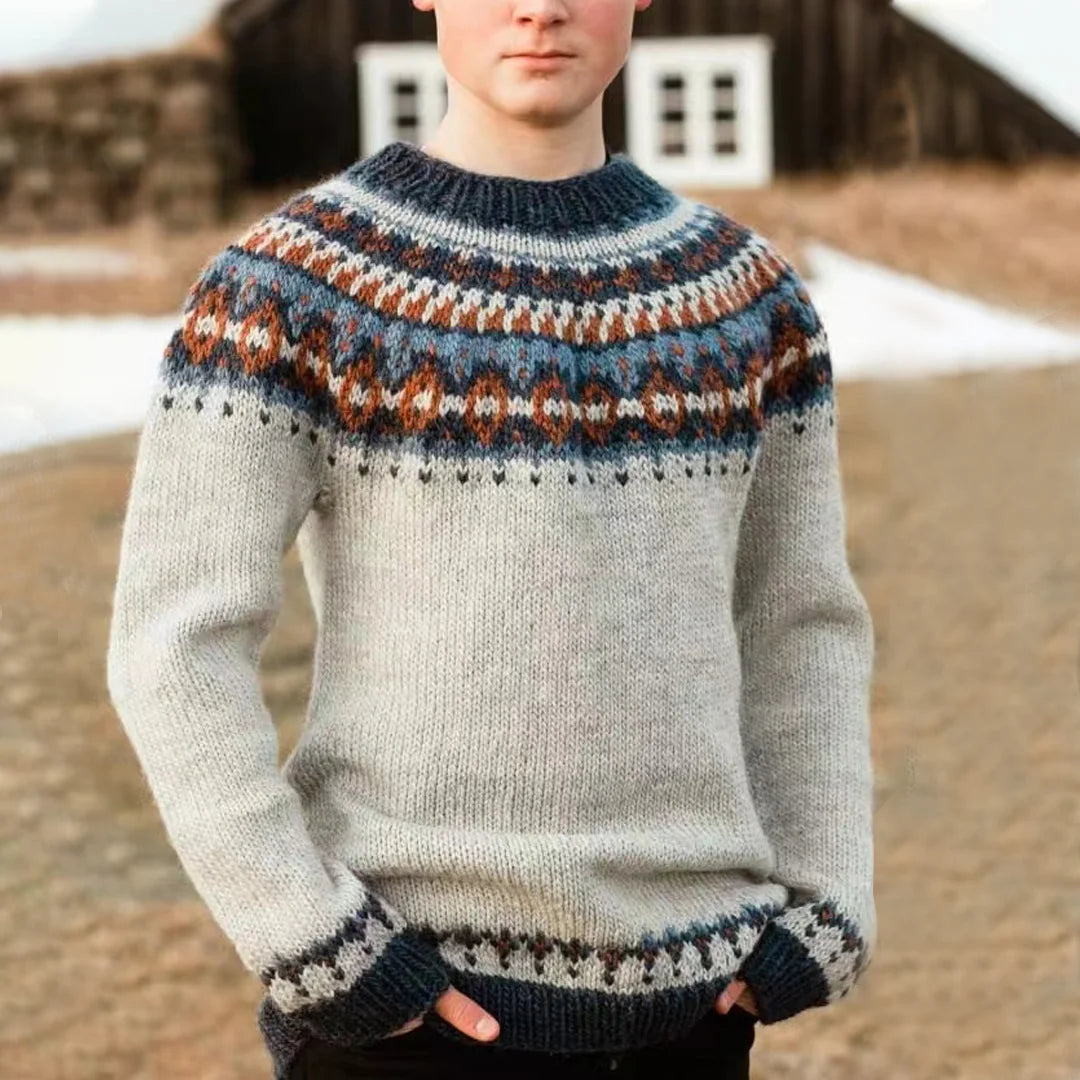 Alfredo – retro-strickpullover mit rundhalsausschnitt für herren