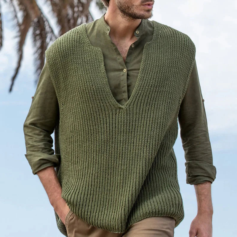 Abraham – ärmelloser strickpullover für herren