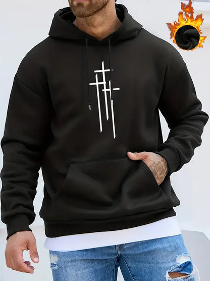 Linus – kapuzenpullover mit cross-print für herren