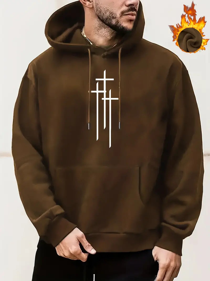 Linus – kapuzenpullover mit cross-print für herren