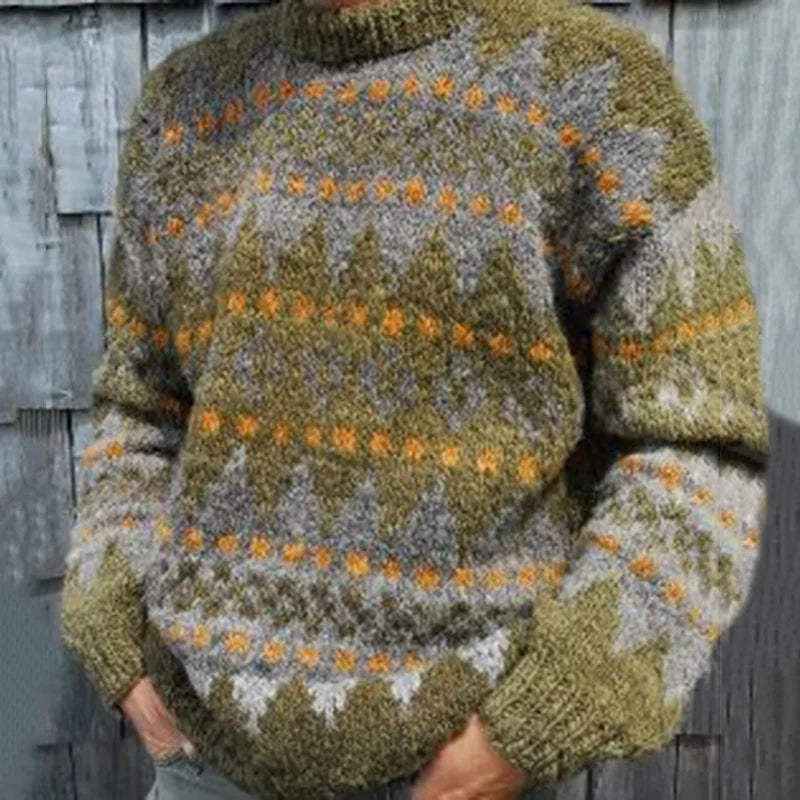 Aldo – vintage-strickpullover mit rundhalsausschnitt für herren