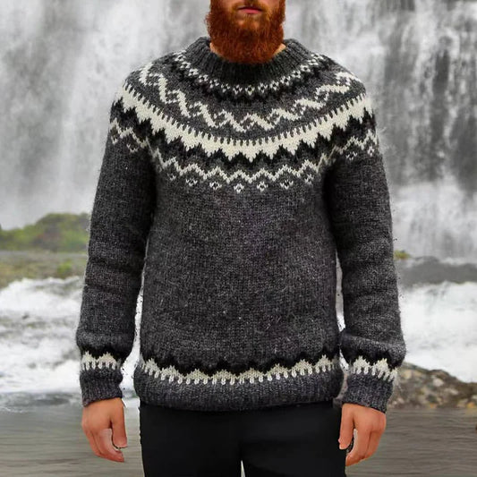 Ali – retro-strickpullover mit rundhalsausschnitt für herren